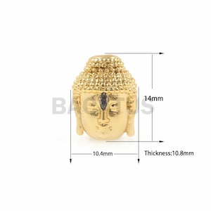 1pcs Buddha head beads, Cubic Zirconia Pave Charm,Beading Jewelry Finding 14x10.8mm