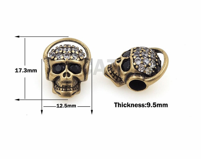 skull jewelry, skull beads, Skull spacer beads, skull discovery, punk skull 17.3x12.5x9.5mm