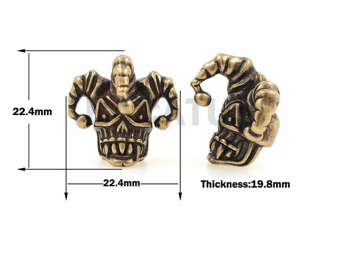 Demon Skull Beads Clown Beads, Clown Skeletons, Metal Clown Beads, EDC Survival Bracelet Production 22.4x22.4x19.8mm