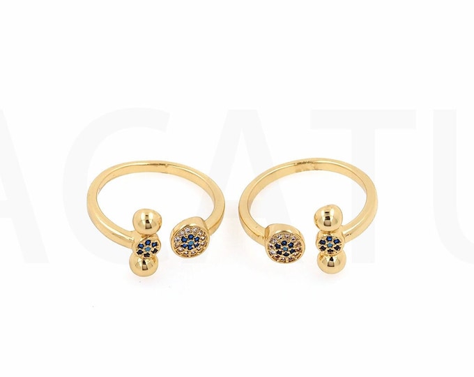 18K Gold Filled Thin Round Ring,Micropave CZ Fake Diamond Ring, Adjustable Ring, Heart Ring.Open Ring, Stackable Ring, Daily Ring