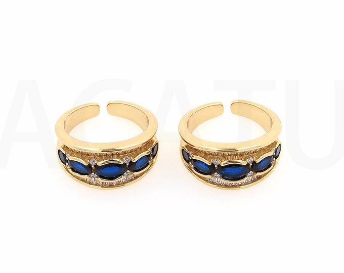 Open Ring, Stackable Ring, Daily Ring,18K Gold Filled Thin Round Ring, Micropave CZ Fake Diamond Ring, Adjustable Ring,