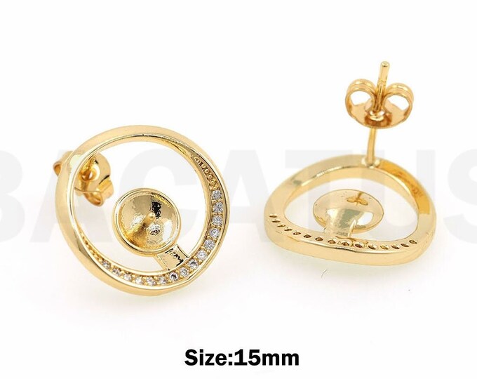 1 Pair, Line Earrings, Exquisite Everyday Earrings,  18K Gold Filled Hoop Earrings, Hoop Pendants, Gift For Her 15mm