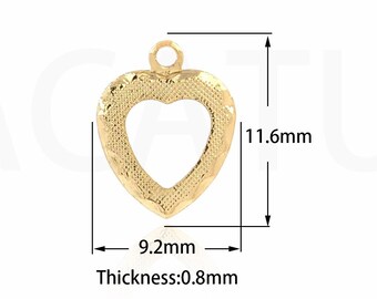 100 STÜCKE Liebe Charm Herz Anhänger Liebe Schmuck Zirkonia 18K Goldfüllung Romanze Schmuck DIY Schmuck Machen Zubehör 11.6x9,2x0,8mm