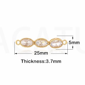 マイクロパヴェ CZ クラシックカット テニス プレーヤー リンク ヘッド、18K ゴールドフィルド クラシック テニス ブレスレット、テニス ブレスレット、25x5x3.7 mm