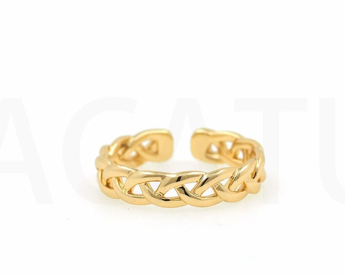 18K Gold Filled Chain Ring,Gold Dainty Open Ring,Simple Ring,Gift for Her