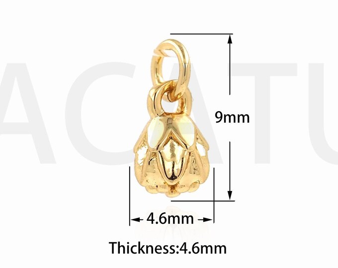 1PCS Flower Pendant, Clover Charm, Plant Pendant, CZ Flower Necklace, Suitable For Jewelry Making Supplies 9x4.6x4.6mm