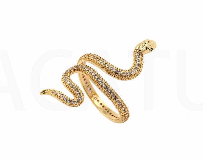 Gold Snake Ring, Snake Ring, 18K Gold Filled Beautiful Snake Ring, Snake Open Ring, Adjustable Ring, Reptile Ring