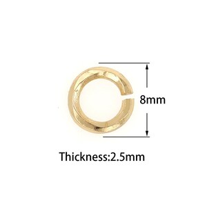 1pcs Brass Opening Jump Ring, Large Opening Jump Ring, Gold Opening Jump Ring, Metal Opening Jump Ring, 8x8x2.5mm