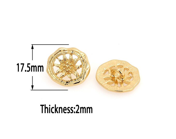 18K Gold Filled Round Beads,Gold Flat Beads, DIY Bracelet Necklace Earrings Jewelry Making