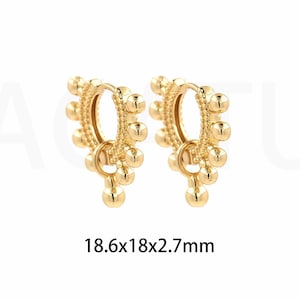 1Pair 18K Gold Filling Earrings Ball Earrings Hemp Ball Earrings Twisted Earrings Women's Fashion Jewelry 18.6x18x2.7mm