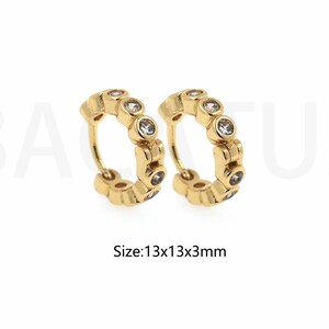Dainty Earring Pave Hoop Earrings, Tragus Ring Hoop Earrings, Small Hoop Earrings, Cz Hoop Earrings, Cartilage Ring,13mm