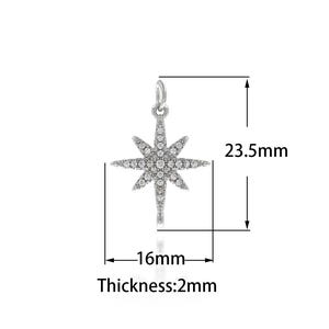 Silver Filled Polaris Pendant, Silver Polaris Necklace, Polaris Charm, Star Pendant, Star Charm DIY Jewelry Supplies