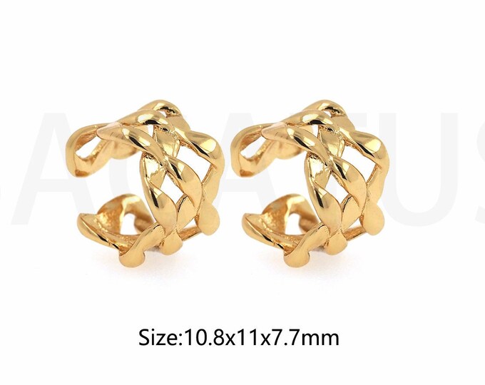 18K Gold Filled Dainty Earrings, Gold Thick Ear Clips, Line Ear Clips, Earrings for Women, Minimalist Earrings, Gift for Her,10.8x11x7.7mm
