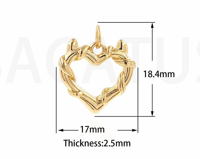 1Pcs Amulet Discovery Transparent Micro-Pave Hollow Heart Pendant Dainty Pendant Suitable for Jewelry Making Supplies 17x18.4x2.5mm