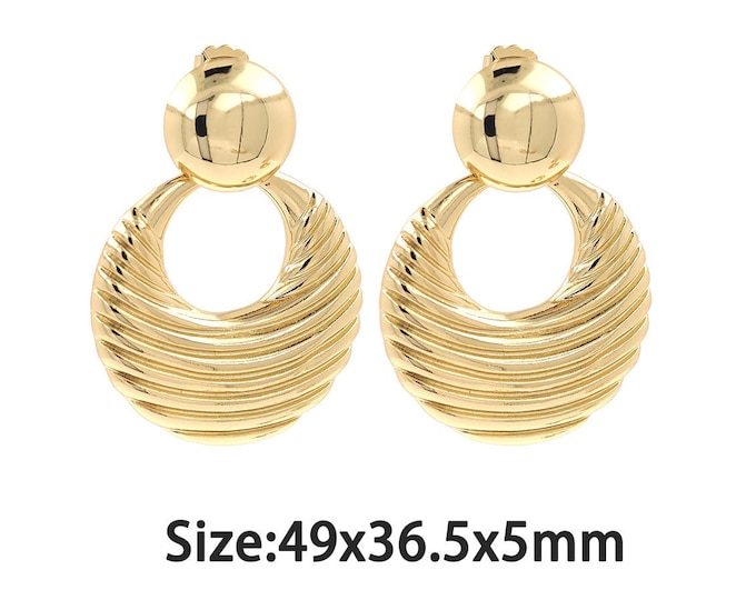 1 pair 18K Gold Filled Round Stud Earrings,Gold Dainty Round Stud Earring,Simple Stud Earrings,Gift for Her