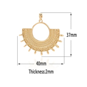 18K Gold Filled Fan Pendant,Gold  Dainty Charms, Minimalist  Charm Bracelet Necklace for DIY Jewelry Making Supply