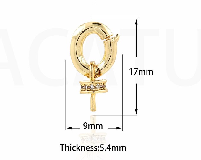 Bead Accessories,Oval Clasp Cap, 18K Gold Filled Carabiner  Cap, Bead  Cap with Lobster Clasp, DIY Jewelry Supplies, 9x17x5.4mm