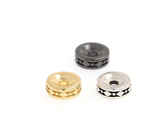 18K Gold Filled Flat Beads ,Flat Beads,Gold Flat Beads,Spacer Beads, DIY Gold Jewelry Making