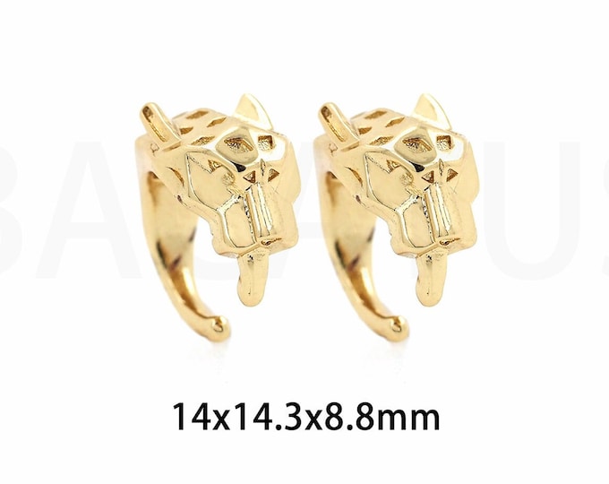 1Pair Women's Fashion Trend Earrings, Gold Hoop Earrings, Small Hoop Earrings,18K Gold Filling Cheetah Earrings, 14x14.3x8.8mm