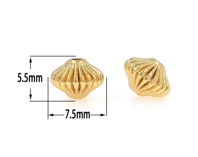 18K Gold Filled Gear Beads ,Wheel Gold  Beads,Gold Bead,Brass Caps, DIY Gold Jewelry Making
