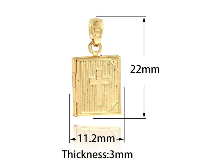 18K Gold Filled Bible Charm,Christian Bible Charm,Christian Bible Pendant,Gold Charm for Communion,Bible for Necklaces,