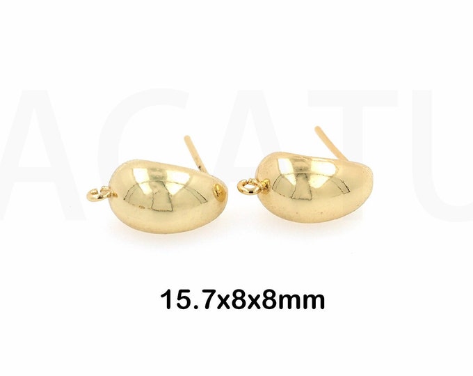 1 Pair Hook Earrings, 18k French Hook Earrings, Copper Ear Wire, DIY Jewelry Earring Accessories,15.7x8x8mm