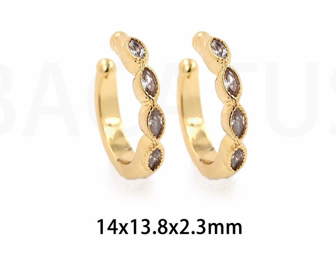 1Pair Cubic Zirconia CZ Charm Devil's Eye Earrings Eye Earrings Eye Charm Women's Earrings Jewelry Greek Eye Jewelry 14x13.8x2.3mm