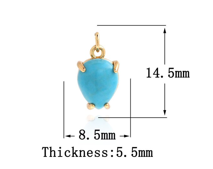 18K Gold Filled Water Drop Pendant,Gold Dainty Water Drop Charms,Simple pendant Bracelet Necklace for DIY Jewelry Making Supply