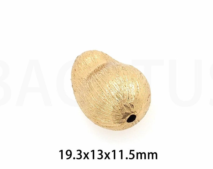 Oval Jewelry, Necklace Beads, Oval Beads, 18K Gold Filled Flat Beads, Bracelet Beads, DIY Jewelry Supplies, 19.3x13x11.5mm