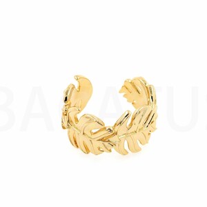 1 st 18k guldfylld minimalistisk ring bladring blad ihålig ring kvinnors bred ring alla hjärtans dag present