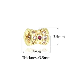 Metal Spacer Beads,Oblate Spacer Beads, MicroPave CZ Spacer Beads,Suitable For Jewelry Making