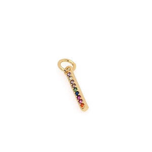 18K Gold Filled Minimalist Pendant,Gold Stick Charms, Minimalist Charm Bracelet Necklace for DIY Jewelry Making Supply