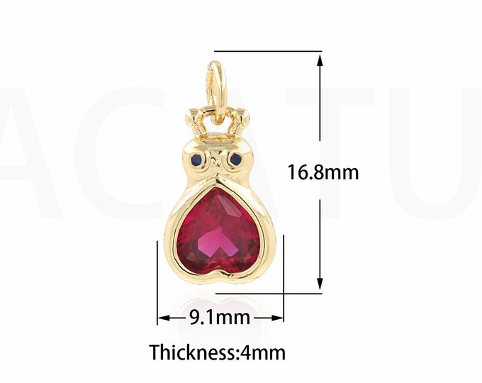 1PCS Snail Pendant,MicroPave CZ Heart Pendant,18K Gold Filled Heart Necklace,DIY Jewelry Making Supplies 16.8x9.1x4mm