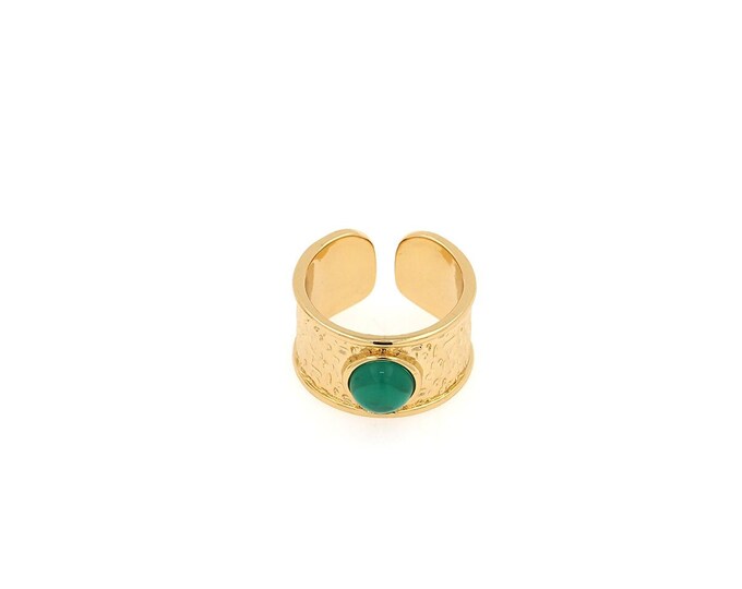 18K Gold Filled Turquoise ring, Wide Ring, Gold Open Ring, Minimalist Ring,Dainty Ring,Gift for Her