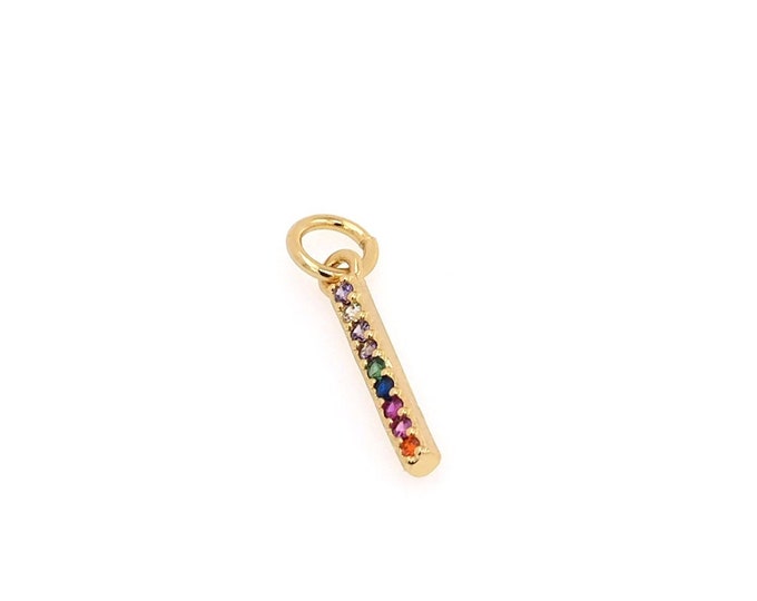 18K Gold Filled Minimalist Pendant,Gold Stick Charms, Minimalist Charm Bracelet Necklace for DIY Jewelry Making Supply