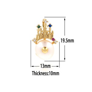 18K Gold Filled Pearl Pendant,Gold Pearl Charms, Minimalist Charm Bracelet Necklace for DIY Jewelry Making Supply