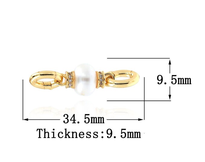 18K Gold Filled Pearl Connector,Gold Dainty Pearl Connector,Pearl Connector Bracelet Necklace for DIY Jewelry Making Supply
