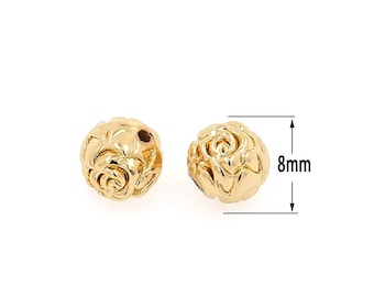 18K Gold Filled Spacer Round Beads,Gold Round Beads, DIY Bracelet Necklace Earrings Jewelry Making