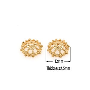 18K Gold Filled Flower Beads Cap,Gold Flower Beads Cap, DIY Bracelet Necklace Earrings Jewelry Making