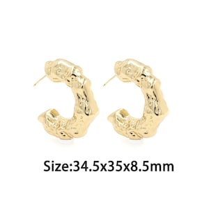 1 pair 18K Gold Filled Chunky Gold Stud Earrings,Gold Dainty Statement Stud Earring,Simple Stud Earrings,Gift for Her