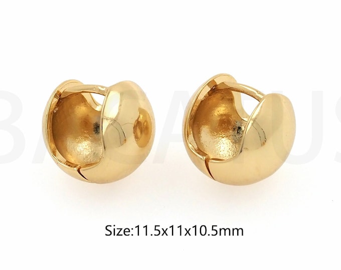 Ball Earrings, 3D Earrings, Round Earrings, 18K Gold Filled Dainty Earrings, Gifts For Her, Holiday Gifts,Half Round Earrings,11.5x11x10.5mm
