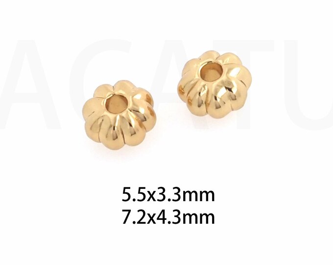 1PCS Flower Shaped Beads, Flower Shaped Separated Beads, Gold Jewelry Beads, Bracelet Bead DIY Bracelet Necklace Jewelry Perforated Bead
