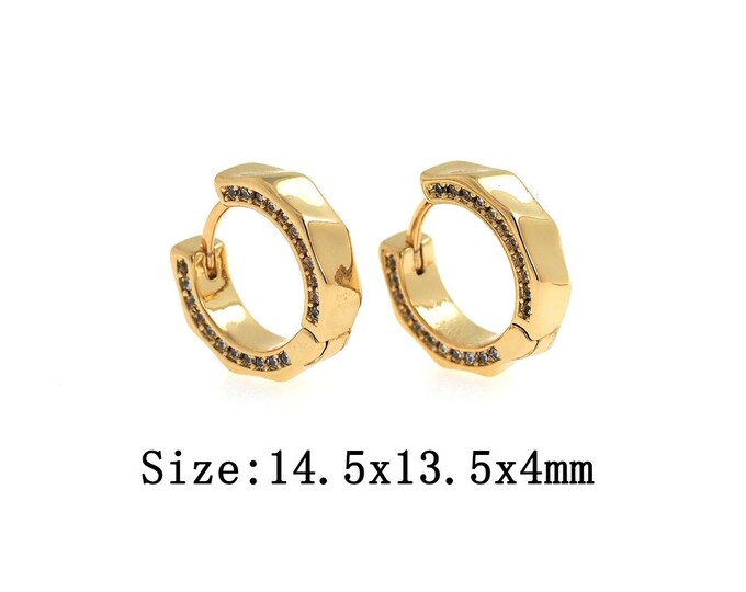 1pair 18K Gold Filling Round Earrings,Gold Round Earring,Simple Earrings,Gift for Her