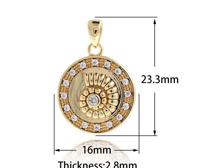 18K Gold Filled Shell Pendant,Gold Dainty Shell Charms,Conch Pendant Bracelet Necklace for DIY Jewelry Making Supply,