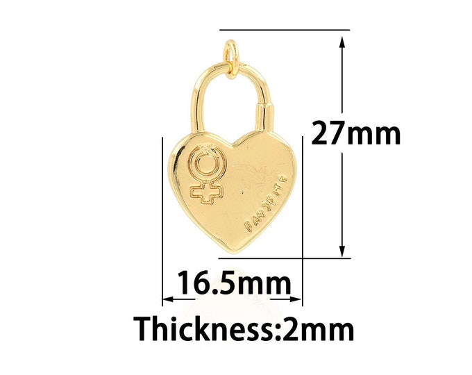 Gold Dainty Heart Charms,18K Gold Filled Heart Pendant,CZ Simple Charm Bracelet Necklace for DIY Jewelry Making Supply