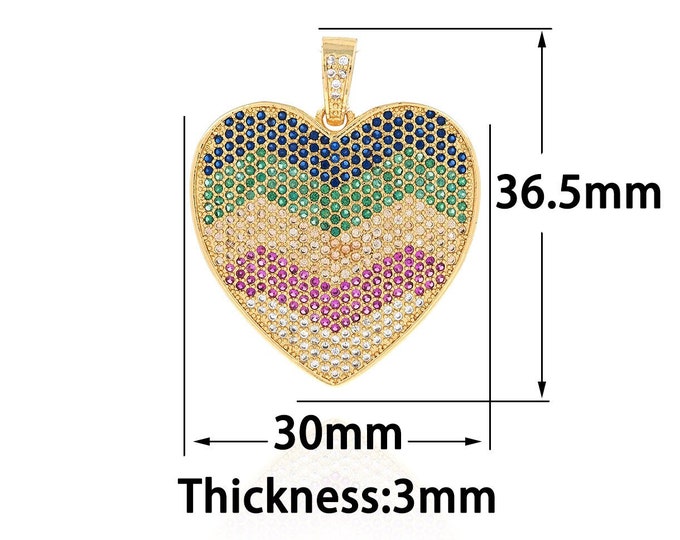 Gold Dainty Heart Charms,18K Gold Filled Heart Pendant,CZ Simple Charm Bracelet Necklace for DIY Jewelry Making Supply