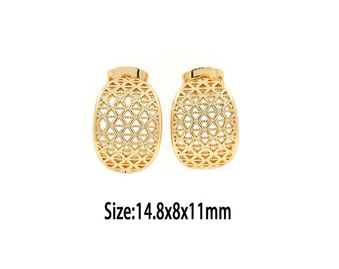 1pair 18K Gold Filled Mesh Stud Earring,Mesh Stud Earrings,Gold Mesh Stud Earrings,Gold Mesh Stud Earrings,Dainty Stud Earrings,Gift For Her