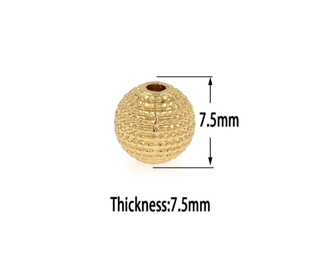 18K Gold Filled Ball Beads ,Hammered  Beads,Gold Ball Bead,Brass Caps, DIY Gold Jewelry Making