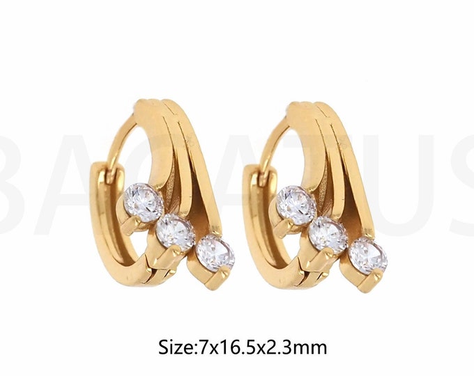 Fashion Earrings, Pierced Earrings, Gift For Her, Flower Earrings, Round Earrings, 18K Gold Filled Flower Jewelry, 7x16.5x2.3mm