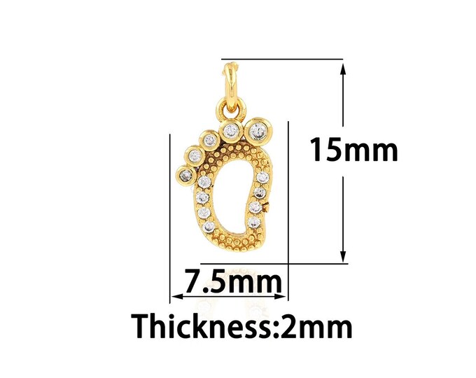 Foot Charm, Baby Foot Pendant, Foot Pendant, New Baby Pendant, Suitable For Jewelry Making 7.5x15x2mm